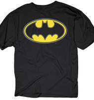 Batman Oval Puff Logo Adult T-Shirt