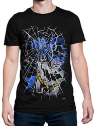 Batman Punching Shattered Glass Adult T-Shirt