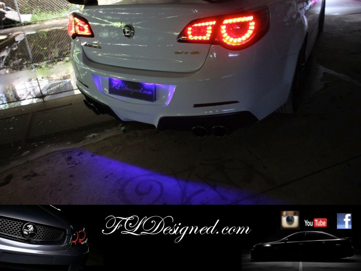 blue number plate lights