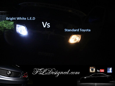 Toyota Hiace Bright White L.E.D Parker light bulbs by FL Designed aka FLD