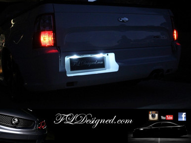 Ford / FPV Fg L.E.D Numberplate bulbs by FLDesigned aka FLD xr6, xr6 turbo, xr8