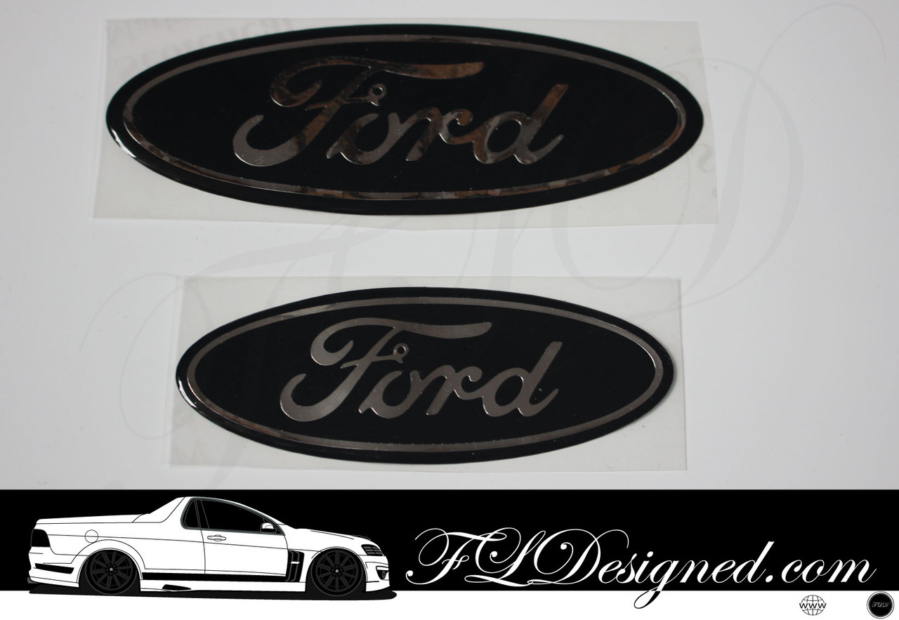 Ford FG models Front and Rear Sticker Decals - Black ...