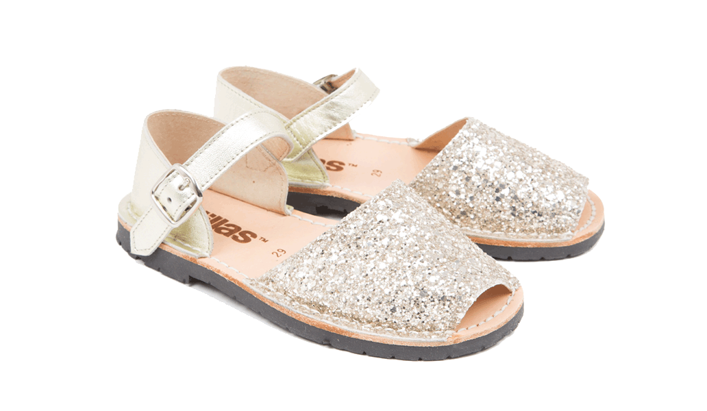 Gold Glitter | Kids' Menorcan Sandals | Solillas