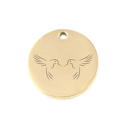 Premium Disc - Valentine - MED (25mm) 18ct Gold Plated - Stainless Steel