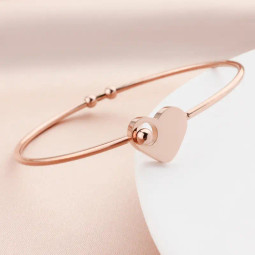 Open Heart Bangle - ROSE GOLD PLATED