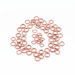 Jump Ring 5mm - 18ct ROSE Plated - BULK 100 pk