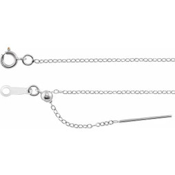 Adjustable Cable O Chain Fine - 46cm - 61cm - Silver - Stainless Steel