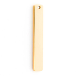 Wide Bar 40mm x 10mm 1 Hole 18ct GOLD Plated