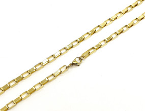 Elongated Box Chain 4mm - 46cm / 18" - 18ct GOLD Plated - Stainless Steel