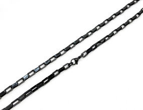 Elongated Box Chain 4mm - 75cm / 29.5" - 18ct BLACK Plated - Stainless Steel