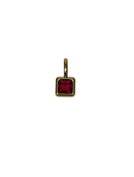 Square Gold Plated  Birth Stone January