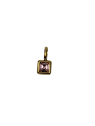 Square Gold Plated Birth Stone Oct