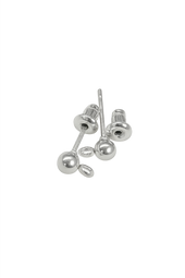 6mm Stud  Earring Pair - SILVER - Stainless Steel