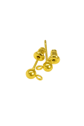 6mm Stud Earring Pair - 18ct GOLD Plated - Stainless Steel