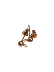6mm Stud Earring Pair - ROSE GOLD Plated - Stainless Steel