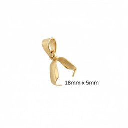 Pinch Clip Bail 18mm - 18ct GOLD Plated - Stainless Steel