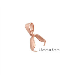 Pinch Clip Bail 18mm - ROSE Plated - Stainless Steel