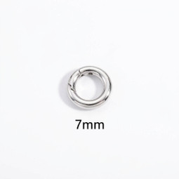 7mm Round Shape Clasp - SILVER - Stainless Steel