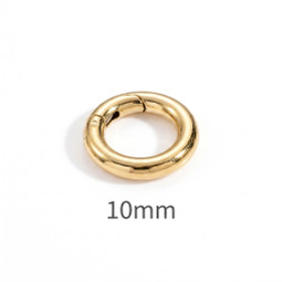10mm Round Shape Clasp - 18ct GOLD Plated - Stainless Steel