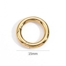 15mm Round Shape Clasp - 18ct GOLD Plated - Stainless Steel