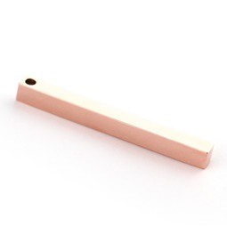 Solid Bar 1 Hole - 18ct ROSE Plated - Stainless Steel