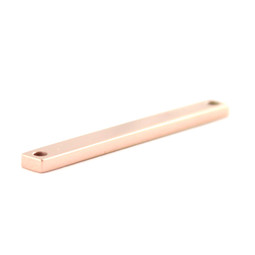 Flat Bar 2 Holes - 18ct ROSE Plated - Stainless Steel