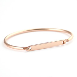 ID Bangle - Adult 18ct ROSE Plated - Stainless Steel