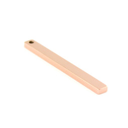 Flat Bar 1 Hole - 18ct ROSE Plated - Stainless Steel