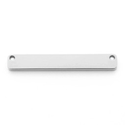 Wide Bar 2 Hole Top - SILVER - Stainless Steel