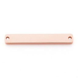 Wide Bar 2 Hole - 18ct ROSE Plated - Stainless Steel