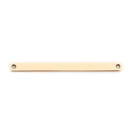 Petite Tag Long 2 Hole - 18ct GOLD Plated - Stainless Steel