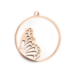 Charm Wing - 18ct ROSE GOLD Plated - Stainless Steel