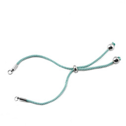 Bolo Bracelet AQUA Rope Double Ended - SILVER - Stainless Steel