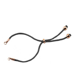 Bolo Bracelet MIDNIGHT Rope Double Ended - 18ct ROSE Plated - Stainless Steel