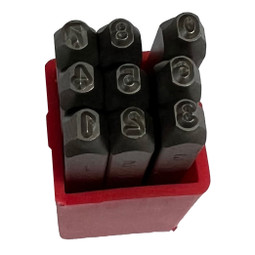 Stainless Steel Rated Number Stamps - Block Font 0-9 2.5mm