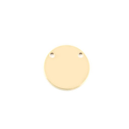 Petite Circle - Top Hole 15mm 18ct GOLD Plated - Stainless Steel