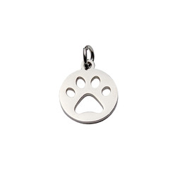 Miniature Paw Charm - Polished Stainless Steel
