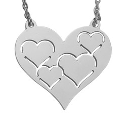 Hollow Hearts Pendant - Polished - Stainless Steel