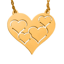 Hollow Hearts Pendant - Gold Plated - Stainless Steel