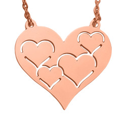 Hollow Hearts Pendant - Rose Gold Plated - Stainless Steel