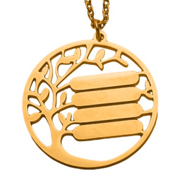 Family Tree Pendant - Gold Plated Stainless Steel