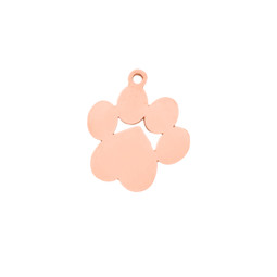 Miniature Dog Paw Charm - Rose Gold Plated Stainless Steel