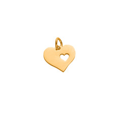 Miniature Heart in Heart - GOLD Plated Stainless Steel