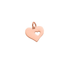 Miniature Heart in Heart - ROSE GOLD Plated Stainless Steel
