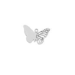 Hollowed Butterfly Charm - SILVER - Stainless Steel