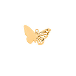Hollowed Butterfly Charm - GOLD Plated - Stainless Steel