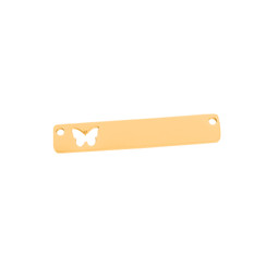 Flat Bar 2 Holes Butterfly - GOLD Plated- Stainless Steel