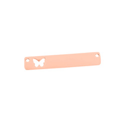 Flat Bar 2 Holes Butterfly - ROSE GOLD Plated- Stainless Steel