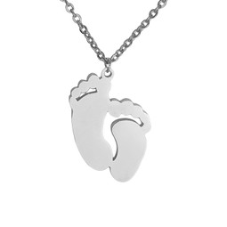 Feet Necklace- Polished Stainless Steel