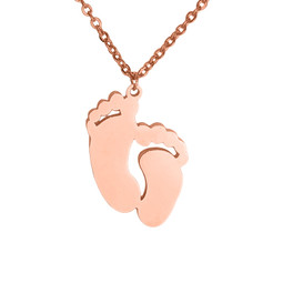 Feet Necklace- ROSE GOLD Plated Stainless Steel